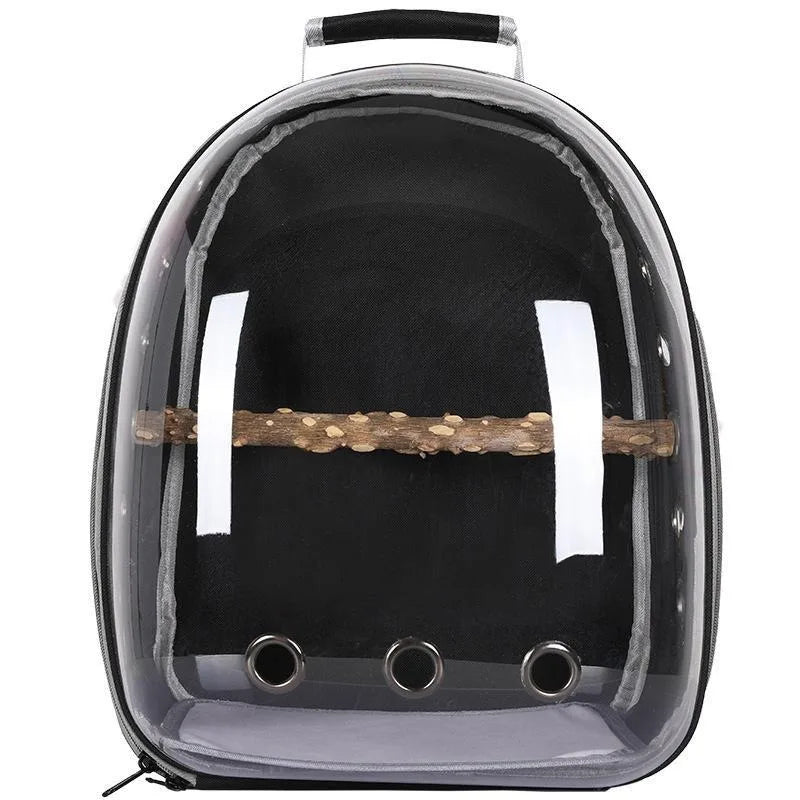 Bird Traval Carrier Cage Clear Backpack to Carry Parakeet Cockatiel Parrot with Metal Tray Wood Perch  parrot cage  bird nest