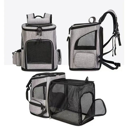Pet Carrier Backpack Expandable for Cats Dogs Under 18 LB | Breathable Mesh Cat Backpack Carrier Bag | Foldable Dog Backpack