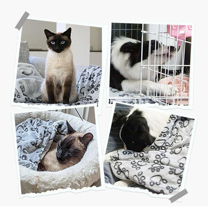 Winter Soft Dog Blanket Washable, Cat Blanket for Indoor Cats Mat Large Medium Small Dog Gifts Puppy Essentials (Grey) Bed