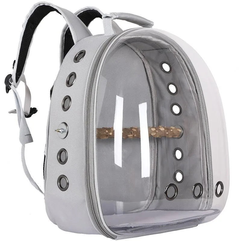 Bird Traval Carrier Cage Clear Backpack to Carry Parakeet Cockatiel Parrot with Metal Tray Wood Perch  parrot cage  bird nest
