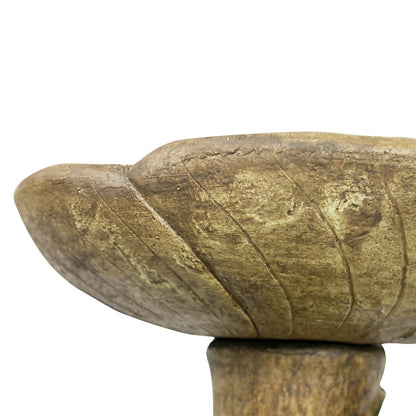 Concrete Rustic Bird Bath Carved Trunk 24 Inch