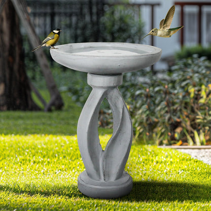 Concrete Bird Bath Contemporary Twin Cutout 22 Inch