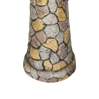 Concrete Mosaic Bird Bath Stone Inlay 24 Inch