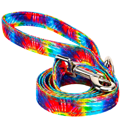 Tie Dye Dog Leash by EcoBark - Padded Comfort Grip Leash - 4ft, 5ft, and 6ft Leash for Small and Medium Dogs
