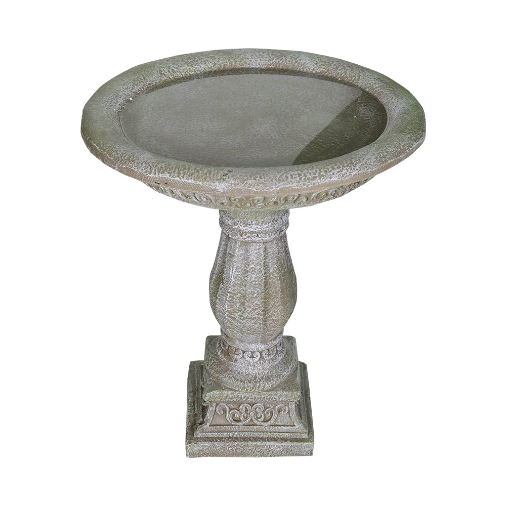 Concrete Antique Bird Bath Ornate Pedestal 23 Inch