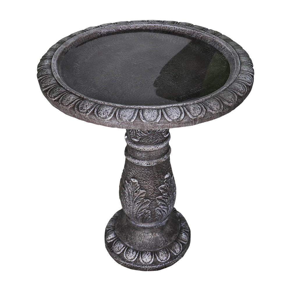 Concrete Leaf Bird Bath Acanthus Carved 24 Inch