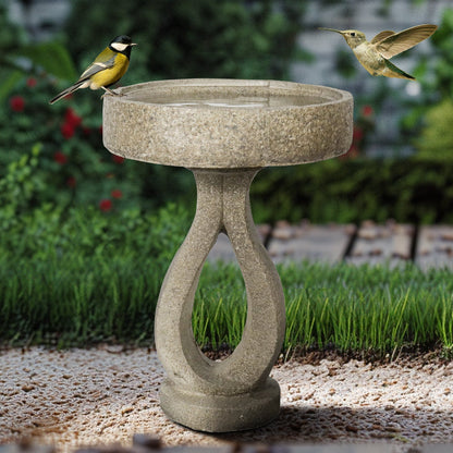 Concrete Contemporary Bird Bath Open Loop 22 Inch