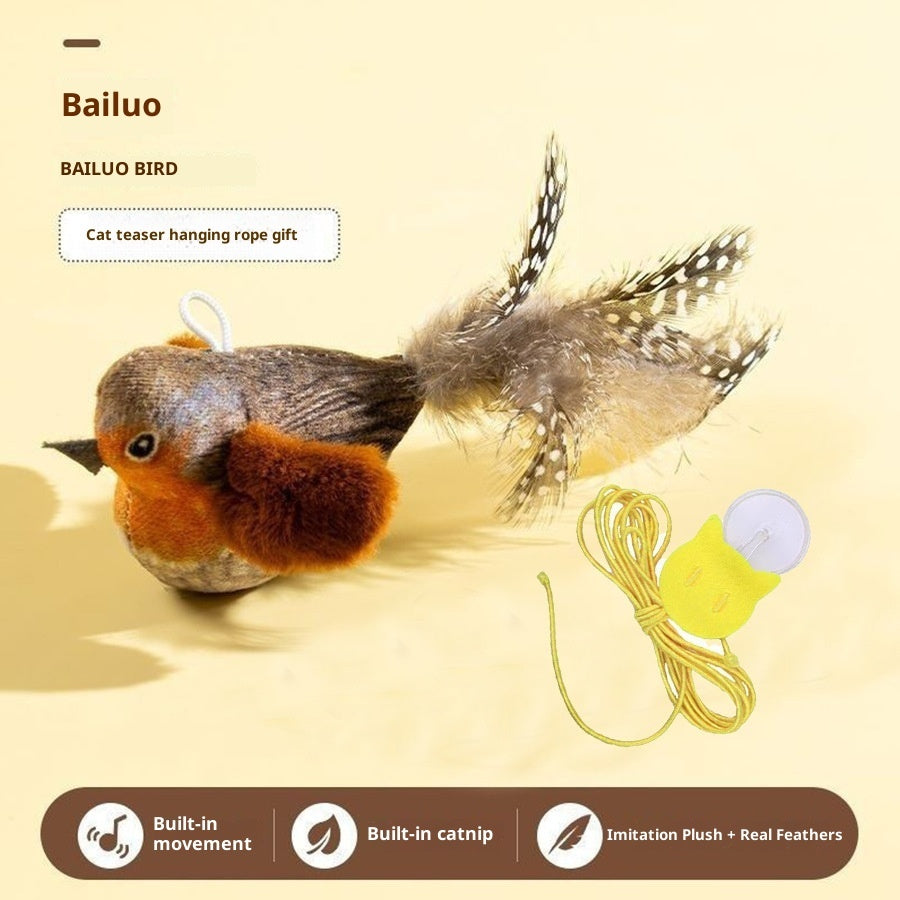 Vocal Simulation Squeaky Bird Cat Toy For Self-amusement