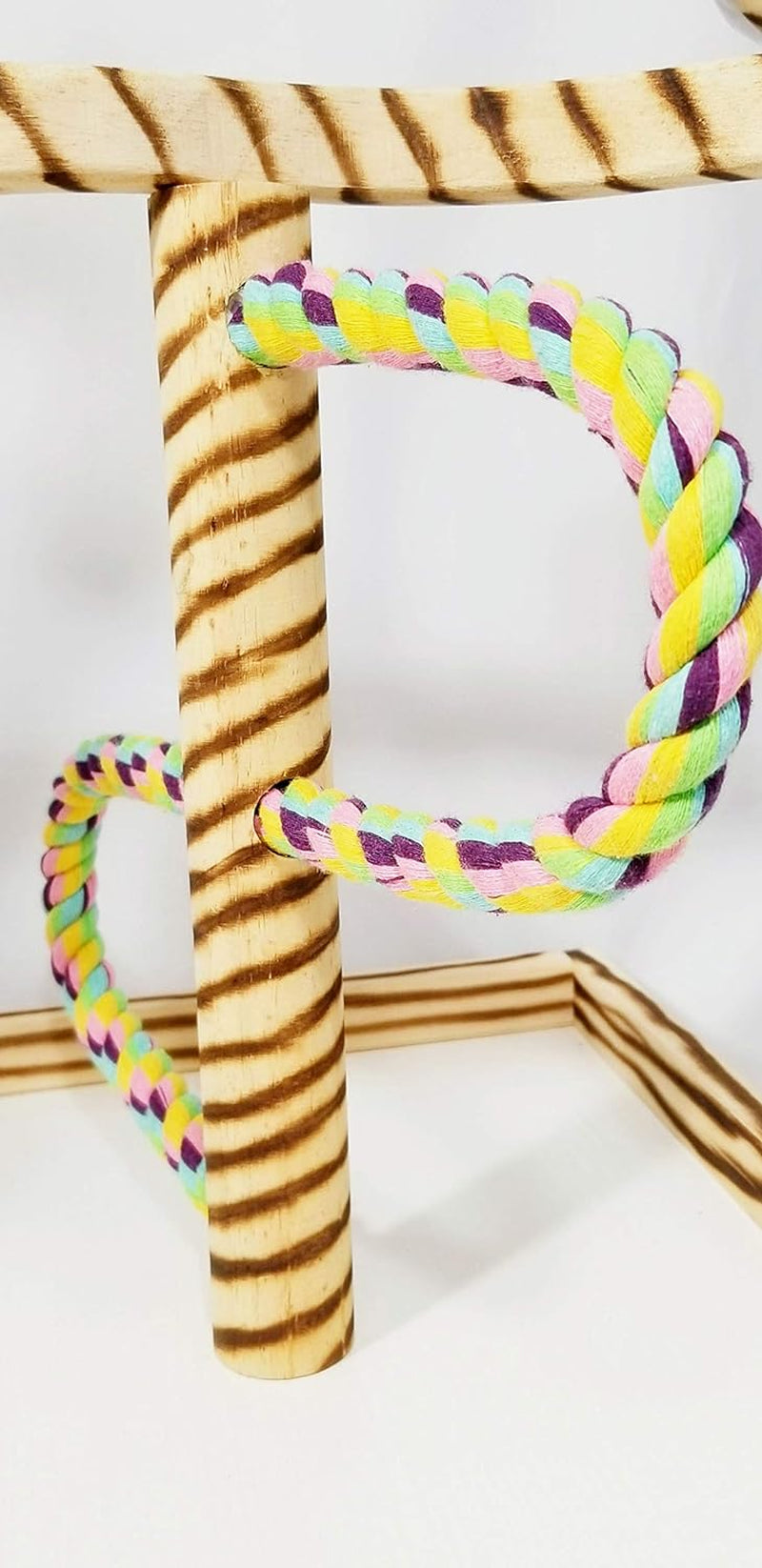 Bird Play Gym Tabletop W Cup, Toy Hanger and Toy,  Javan Tigertail Stand- Large