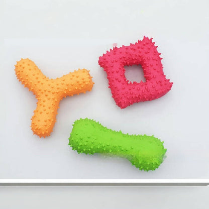 Pet Latex Toys Barbed Bone Sound Toy Tooth Cleaning
