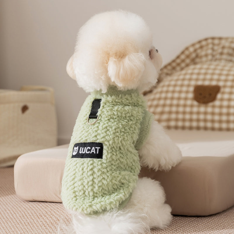 Autumn And Winter Dog Clothing, Two-legged Sleeveless Warm Fleece, Small And Medium-sized Dog Bichon, West Highland Cat Pet Clothing