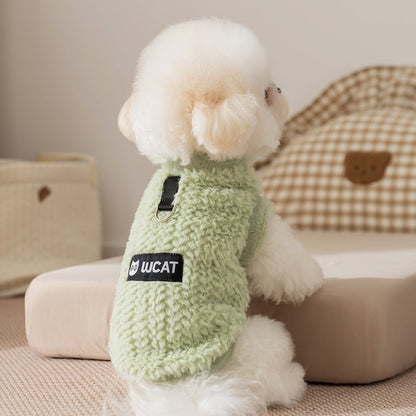 Autumn And Winter Dog Clothing, Two-legged Sleeveless Warm Fleece, Small And Medium-sized Dog Bichon, West Highland Cat Pet Clothing