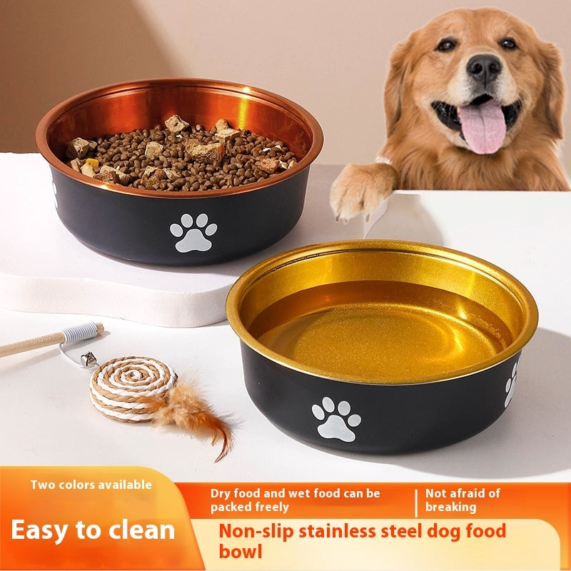 Stainless Steel Bowl For Pet Anti-tumble Non-slip Food Basin