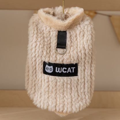 Autumn And Winter Dog Clothing, Two-legged Sleeveless Warm Fleece, Small And Medium-sized Dog Bichon, West Highland Cat Pet Clothing