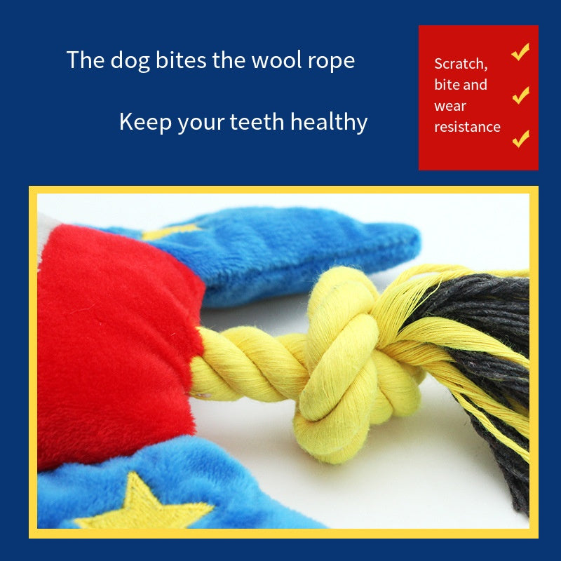 Dog Knot Plush Toy Cartoon Cotton Rope Pet Interactive Toy Cleaning Teeth Chew Toy Durable Braided Bite Resistant Pet Supplies