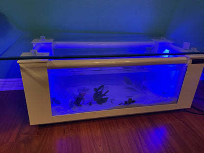 WARRANTY INCLUDED! 45 gallon GLASS rectangle table aquarium fish tank full setup