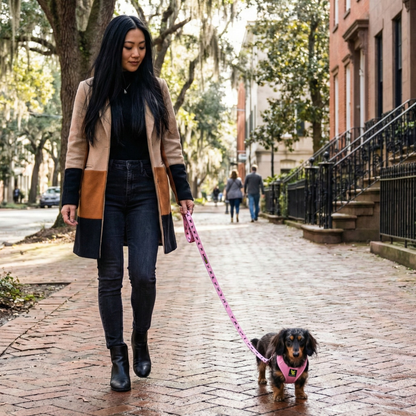 EcoBark Step In Dog Harness - XXXS to Small Breeds- Reflective Soft Mesh Harness for Teacup, Small Dogs and Puppies / Baby Pink