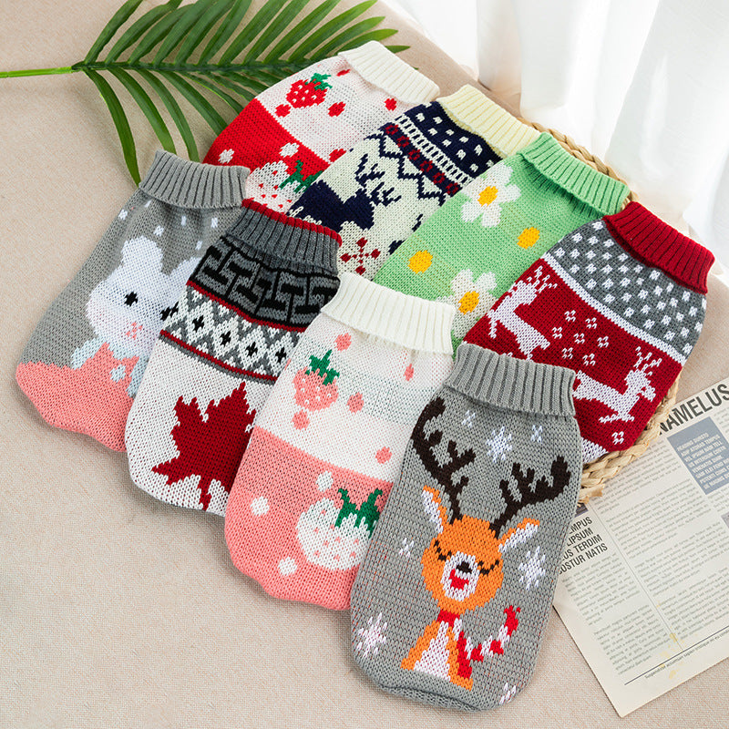 Autumn And Winter Cat And Dog Clothing Bichon Frise And Corgi Knitted Sweaters