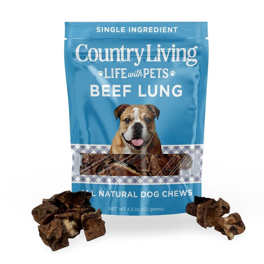 Country Living 4”-6” Beef Lung Slices Dog Treats – 8oz Bag – 100% Natural, Single-Ingredient, High-Protein, Grain-Free Dog Treats – Crunchy & Lightweight