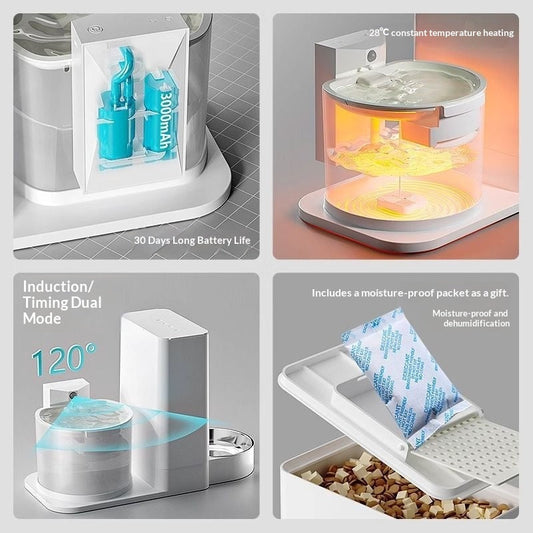 Wireless Thermostatic Cat Water Dispenser With 2-in-1 Drinking Feature