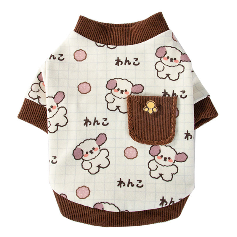 Pet Clothing, Warm Pockets For Autumn And Winter, Bear Home Wear, Base Layer, Cute Style, Two-legged Clothes For Cats, Dogs And Dogs