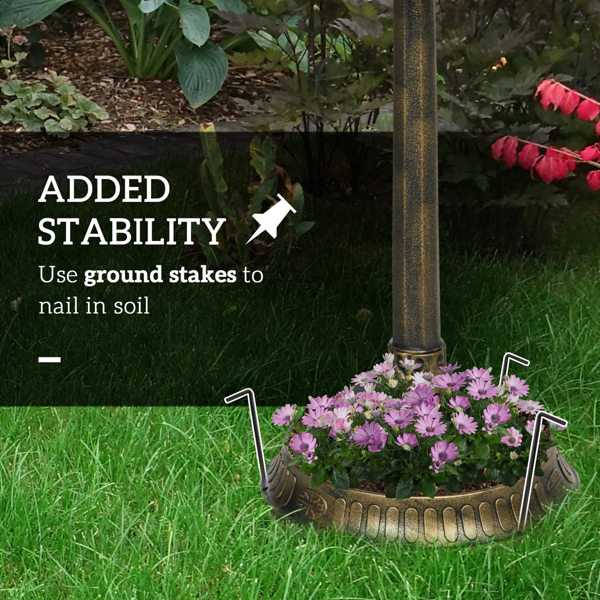 Resin Bird Bath Antique Bronze with Planter 28 Inch