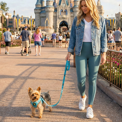 EcoBark Sky Blue Dog Leash- Padded Comfort Grip Padded Leash Dog Pattern - 4 Foot, 5 Foot, 6 Foot Leash for Small and Medium Dogs