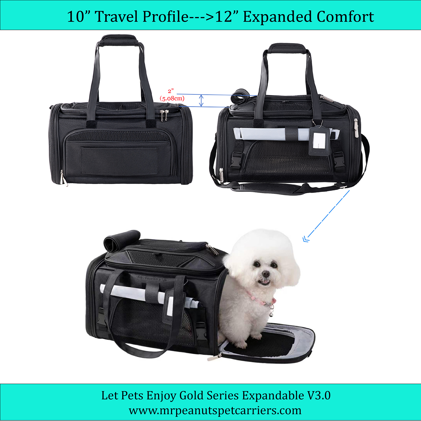 Mr. Peanut's Gold Series Expandable V3.0 Pet Carrier - Updated Model Landing 9/15