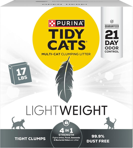 Purina Multi Cat Low Dust Clumping Cat Litter - Lightweight & Powerful 4-in-1 Strength in a 17 lb box