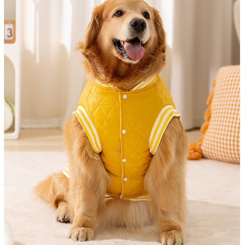 For Autumn And Winter, Large Dog Breeds Such As Golden Retrievers, English Quilted Cotton Jackets, Large Dog Cotton-padded Vests, And Warm Pet Clothes For Samoyeds