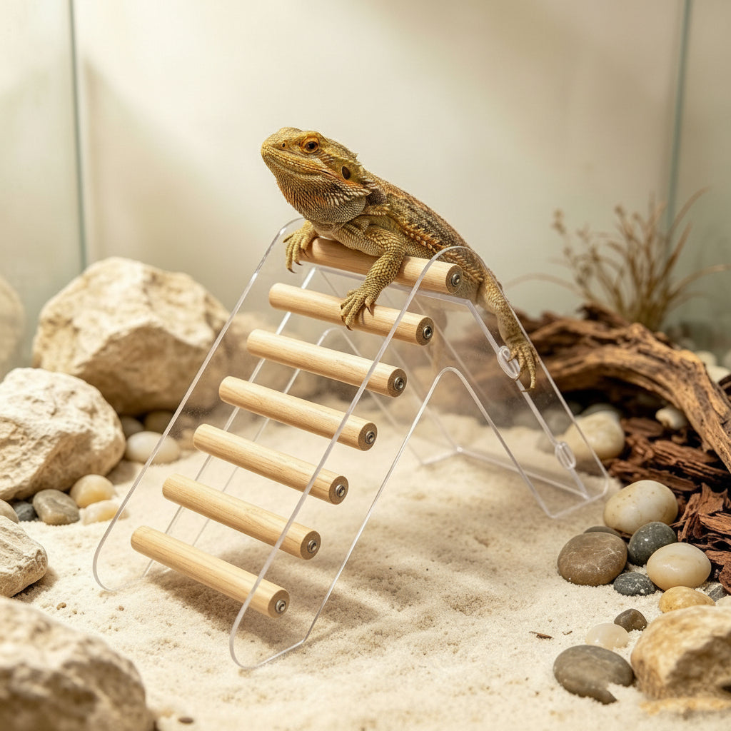 Dual-Sided Acrylic Climbing Ladder & Terrarium Activity Ramp