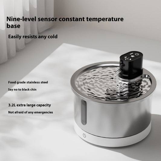 Cat Water Fountain Stainless Steel Constant Temperature Heating Cycle