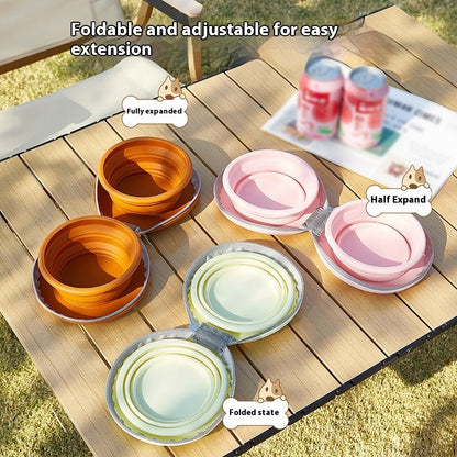 Integrated Folding Pet Double Bowl Outdoor Dedicated