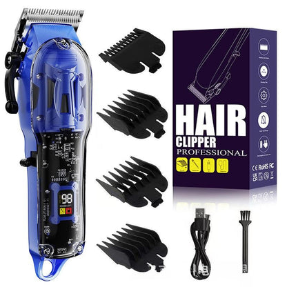 High-Power Pet Clipper With Transparent Shell & Digital Display