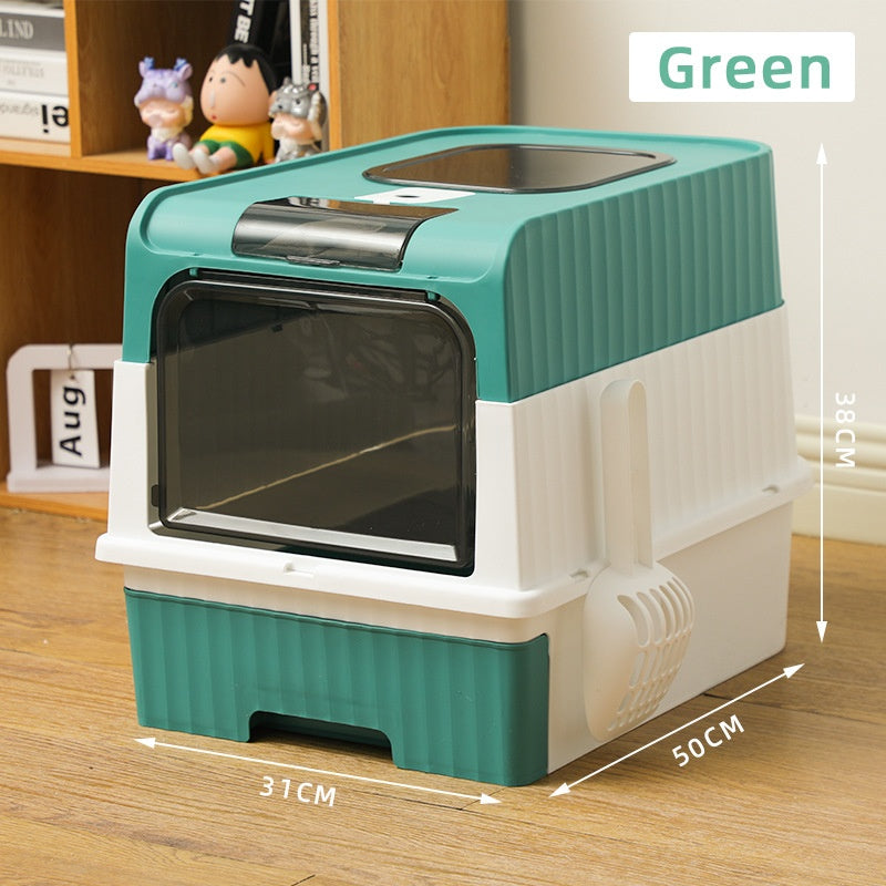 Extra-large Enclosed Drawer-Type Cat Litter Box.