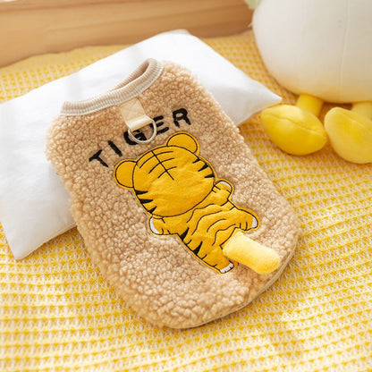 Pet Clothes Winter Warm Fleece-lined Thick Vest Sweater