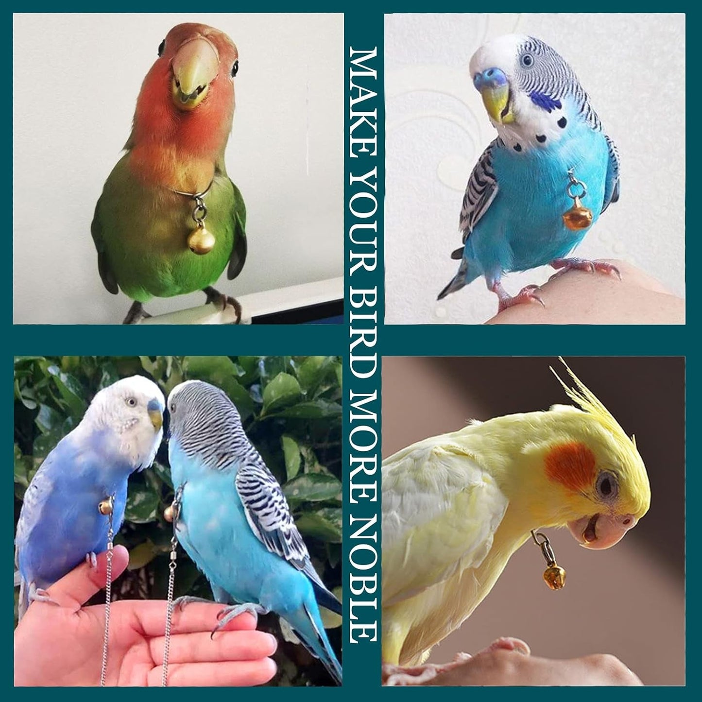 Parrot Bells Parrot Collar Necklace Parrot Decoration Parrot Scarf Clothes Budgerigar Peony Parrot Cockatiel Golden Sun Parrot