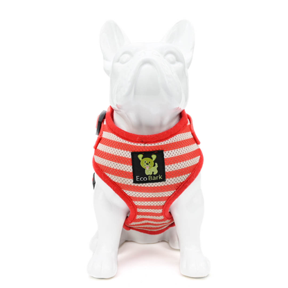 EcoBark Custom-Fit Harness & Leash Combo - Red Stripe