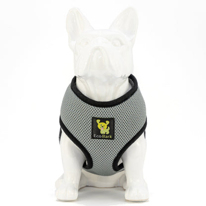 EcoBark Gray Dog Harness - Over-the-Head Dog Soft Mesh Vest Halter for Small to Medium Dogs and Puppies