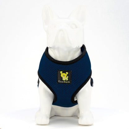 EcoBark Navy Dog Harness - Over-the-Head Soft Mesh Dog Vest Halter for Small to Medium Dogs and Puppies