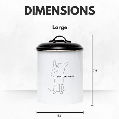 Country Living Set of 3 Pet Treat Storage Canisters – Black & White