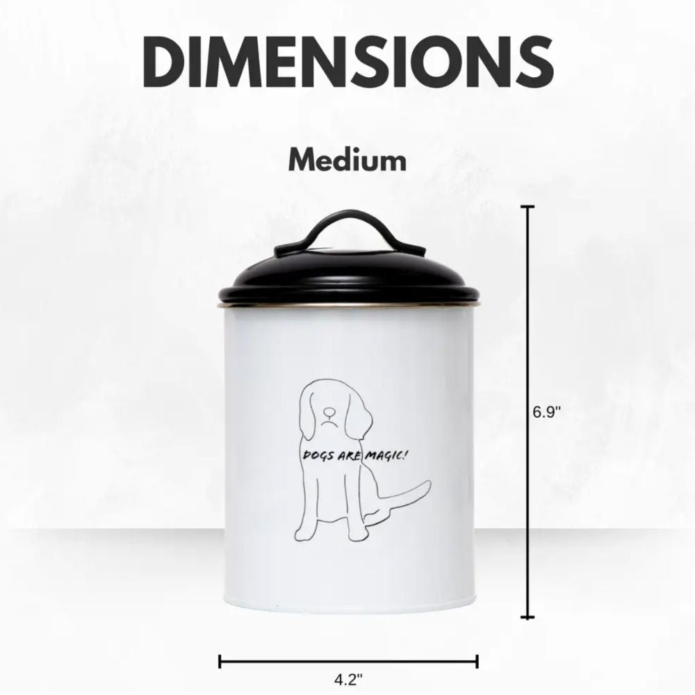 Country Living Set of 3 Pet Treat Storage Canisters – Black & White