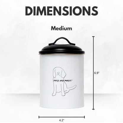 Country Living Set of 3 Pet Treat Storage Canisters – Black & White