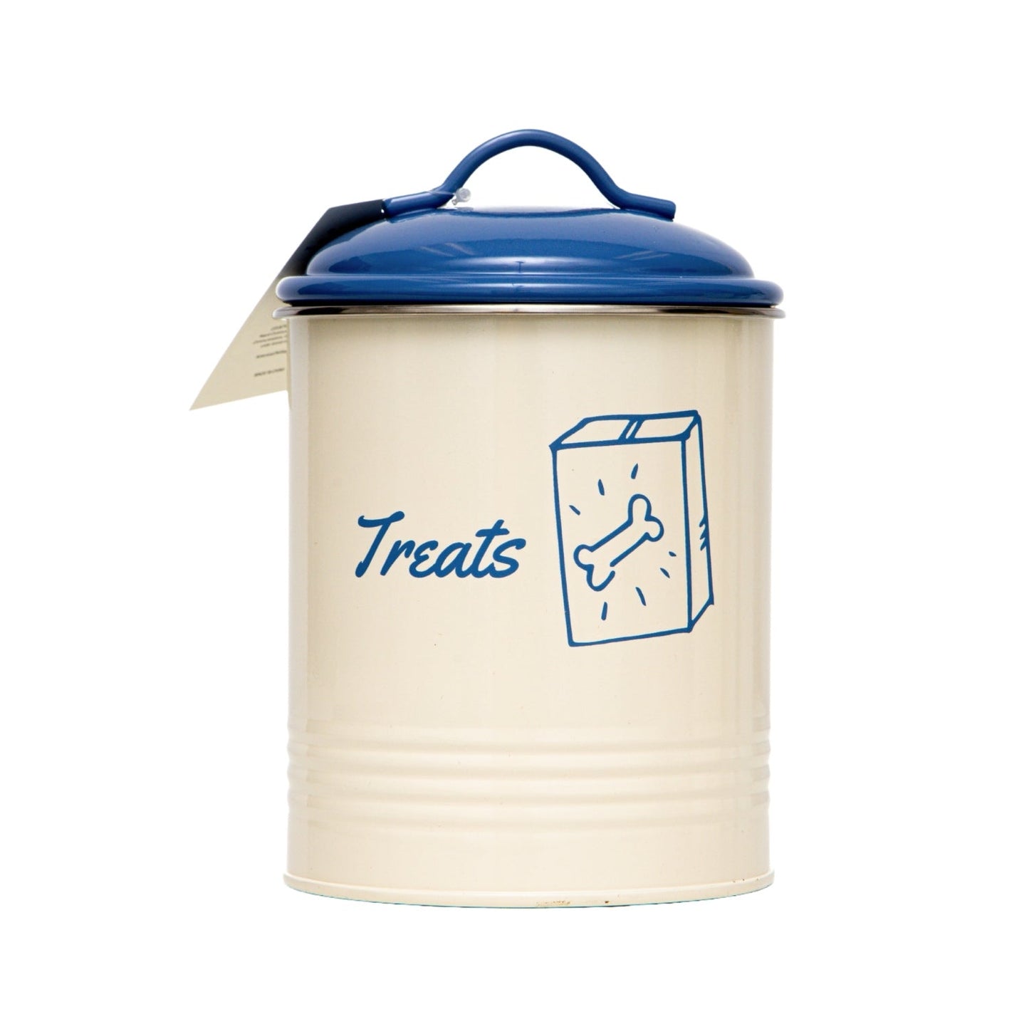 Country Living Set of 3 Pet Treat Canisters, Dog Treat Storage – French Blue Lid