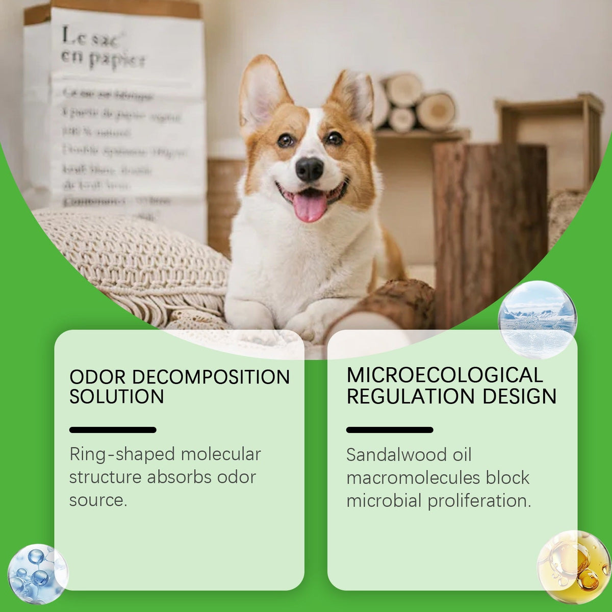 Yegbong Pet Deodorizing Spray, General-Purpose Indoor Household Cleaning Spray For Cats And Dogs, Freshens The Environment With Rotating Nozzle