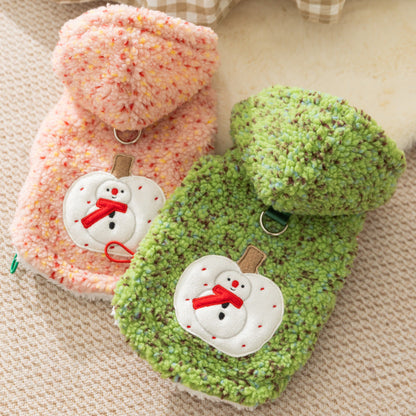 Christmas Dog Clothes, Warm And Thick Autumn And Winter, With Colorful Dots That Can Lead Small And Medium-sized Dogs, Two-legged Clothes, Pet Cat Clothing