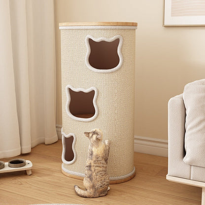 All-in-one Solid Wood Cat Tree Suitable For All Four Seasons