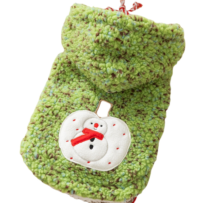 Christmas Dog Clothes, Warm And Thick Autumn And Winter, With Colorful Dots That Can Lead Small And Medium-sized Dogs, Two-legged Clothes, Pet Cat Clothing