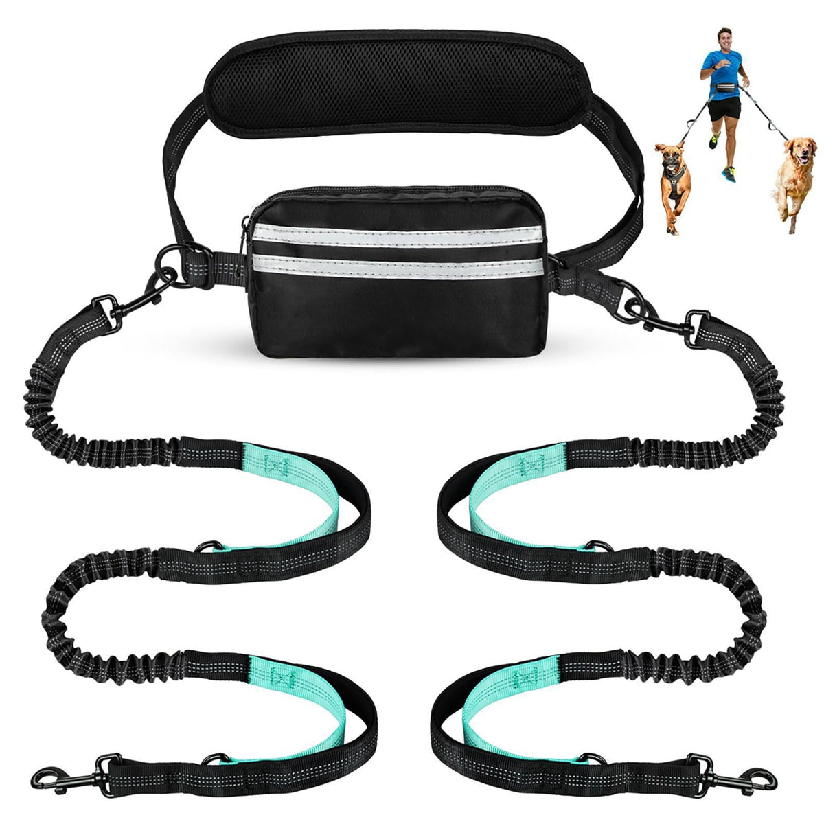 New Product With Waist Bag Running Leash Amazon Pet Leash Cross-Border Sports Running Leash