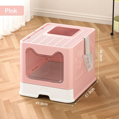 Extra-large Enclosed Drawer-Type Odor-Control Cat Litter Box